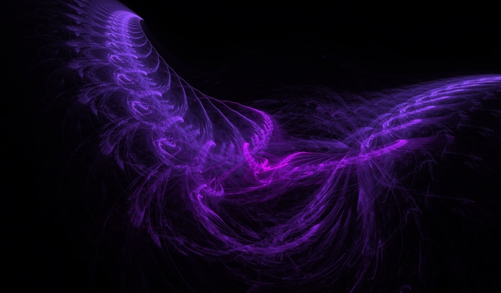 Фиолетовые волнистые узоры на черном фоне