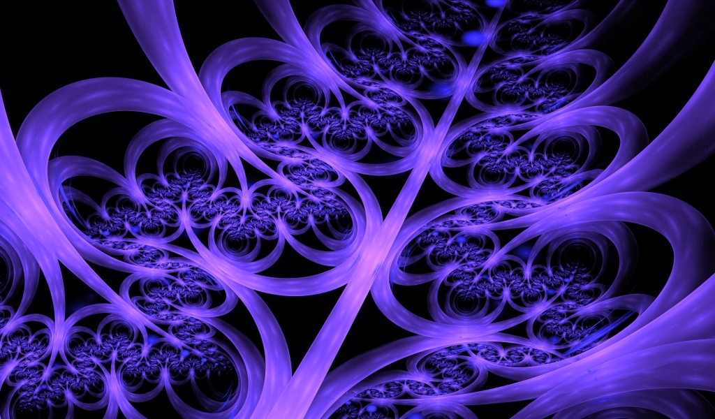 Закрученные фиолетовые фигуры 3д графика
