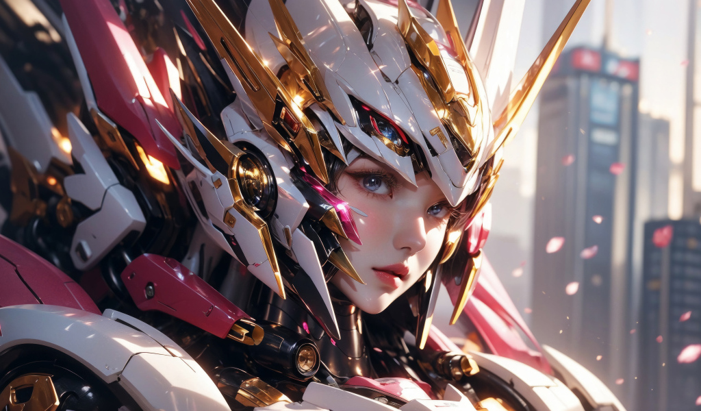 Аниме девушка в костюме робота