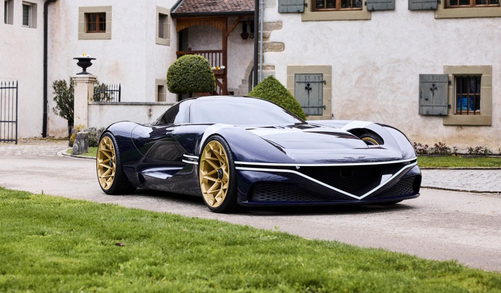 Черный автомобиль Genesis X Gran Berlinetta Tribute 2024  года