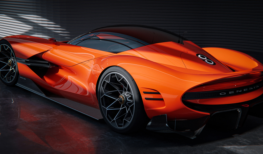 Автомобиль Genesis X Gran Berlinetta вид сзади