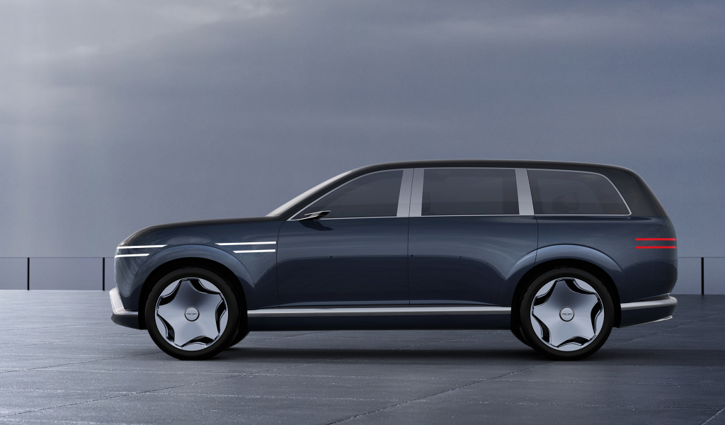 Вид сбоку на автомобиль Genesis Neolun Concept 2024 года