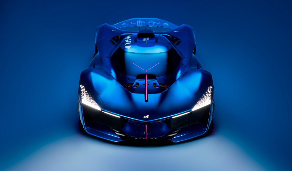 Вид сверху на автомобиль Alpine Alpenglow Hy4 2024 года