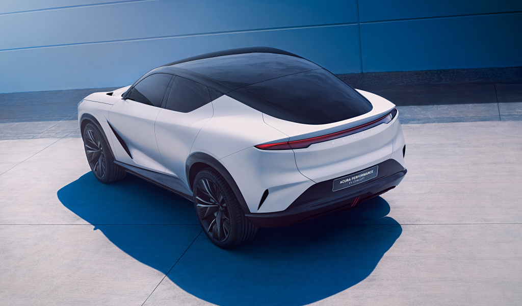 Вид сзади на автомобиль Acura Performance EV Concept 2024 года