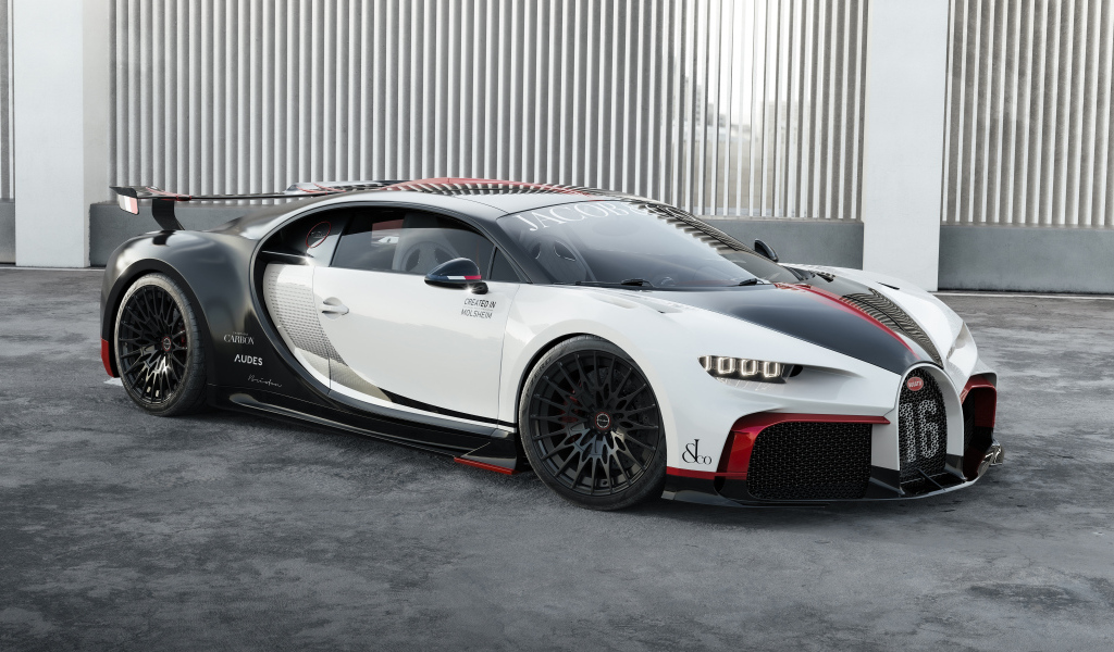 Дорогой спортивный автомобиль Bugatti Chiron CGI