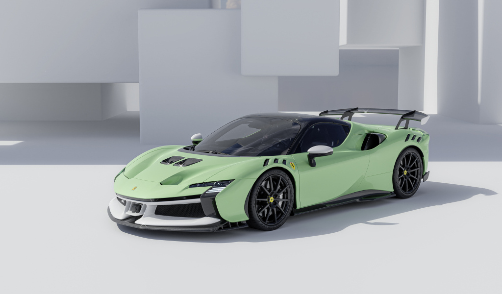 Быстрый автомобиль Ferrari SF90 XX Spider