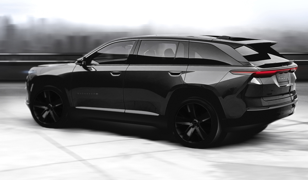 Черный автомобиль Jeep Wagoneer S 2025 года