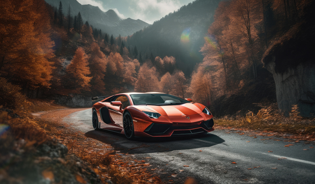 Автомобиль Lamborghini Aventador Autumn