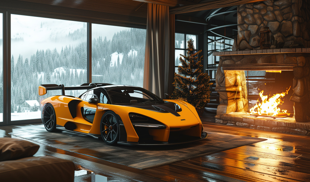 Быстрый спорткар McLaren Senna Cozy в доме