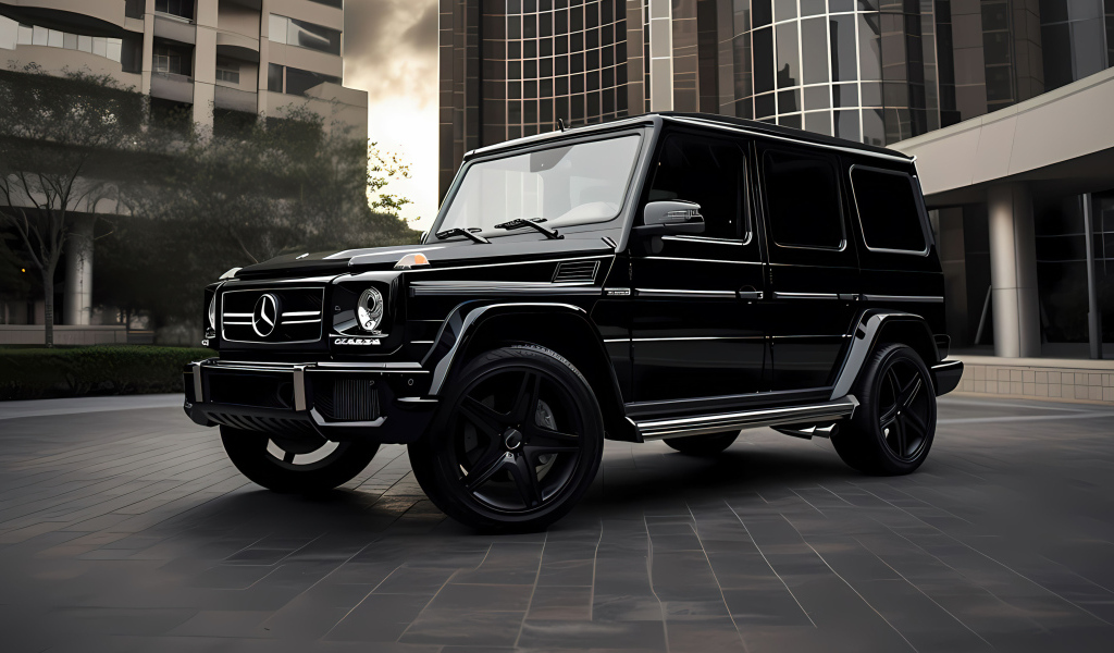 Черный автомобиль Mercedes G Wagon