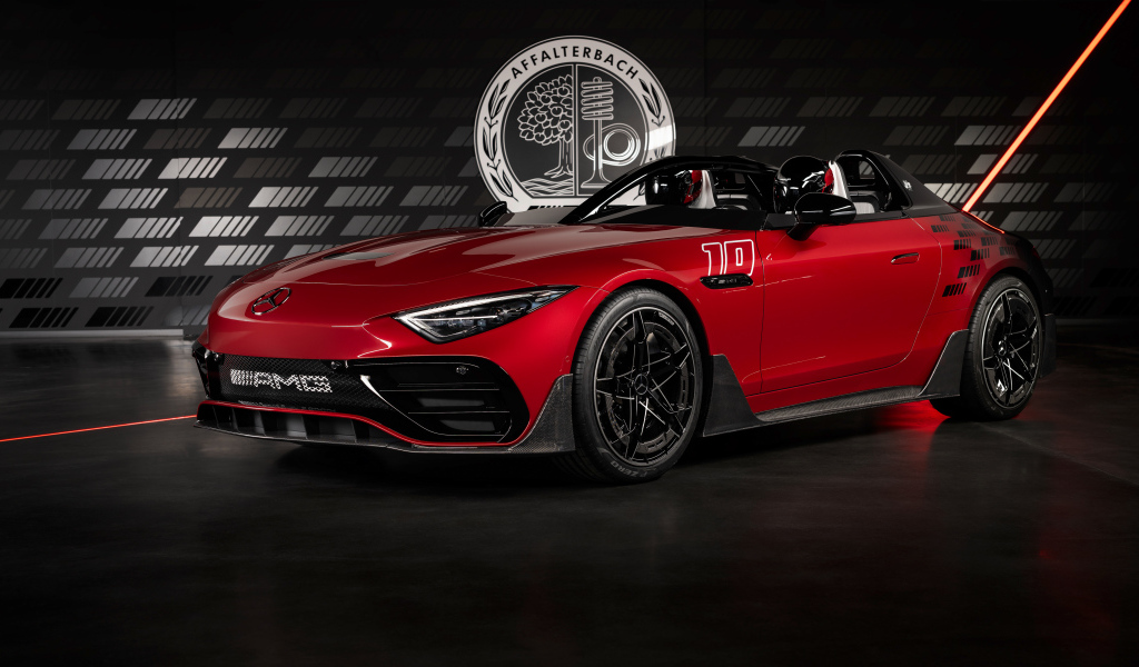 Быстрый красный Concept Mercedes-AMG PureSpeed 2024 года