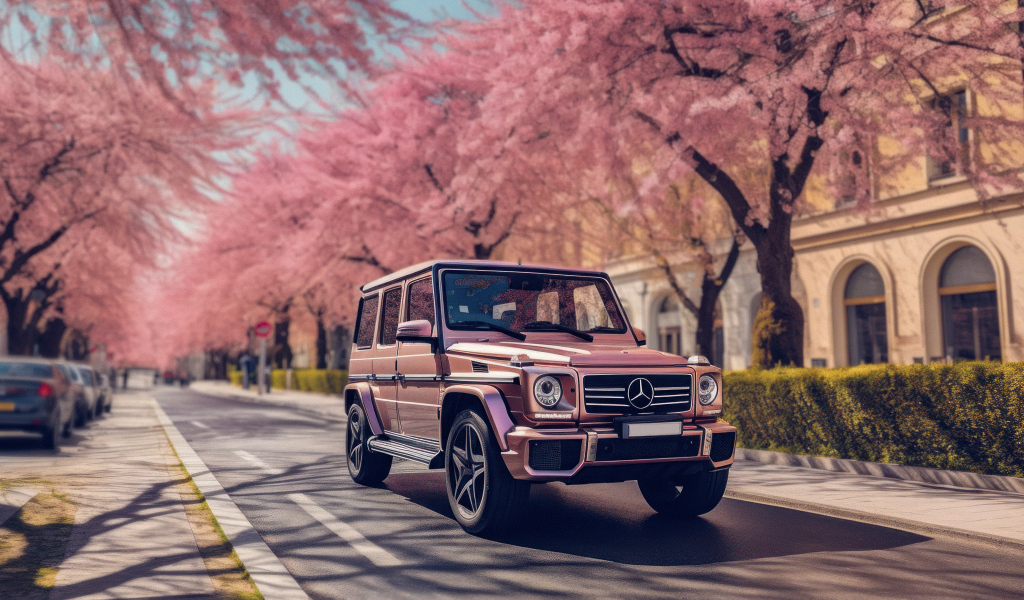 Внедорожник Mercedes-Benz G63 AMG на дороге