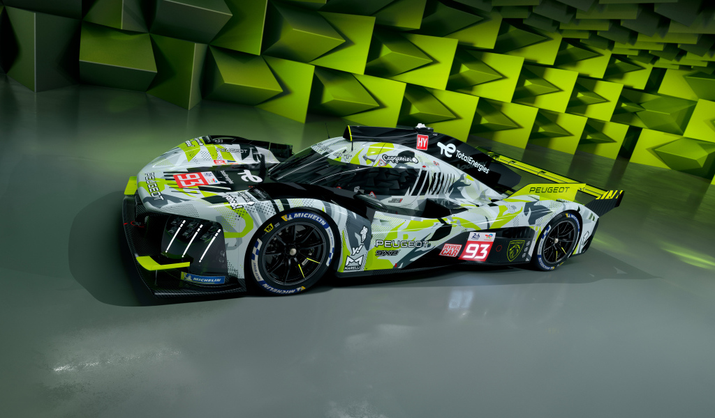 Стильный гоночный автомобиль Peugeot 9X8 2024 года