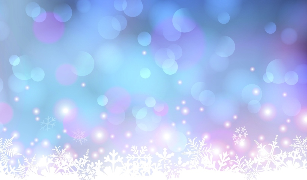 Снежинки на фиолетовом фоне для открытки