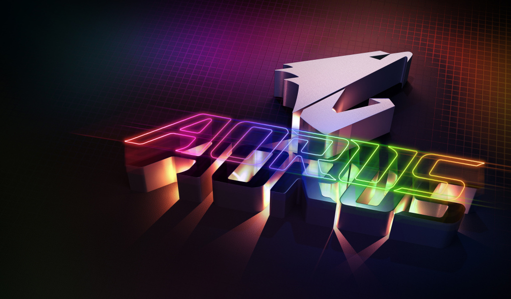 Надпись и логотип компании aorus gigabyte