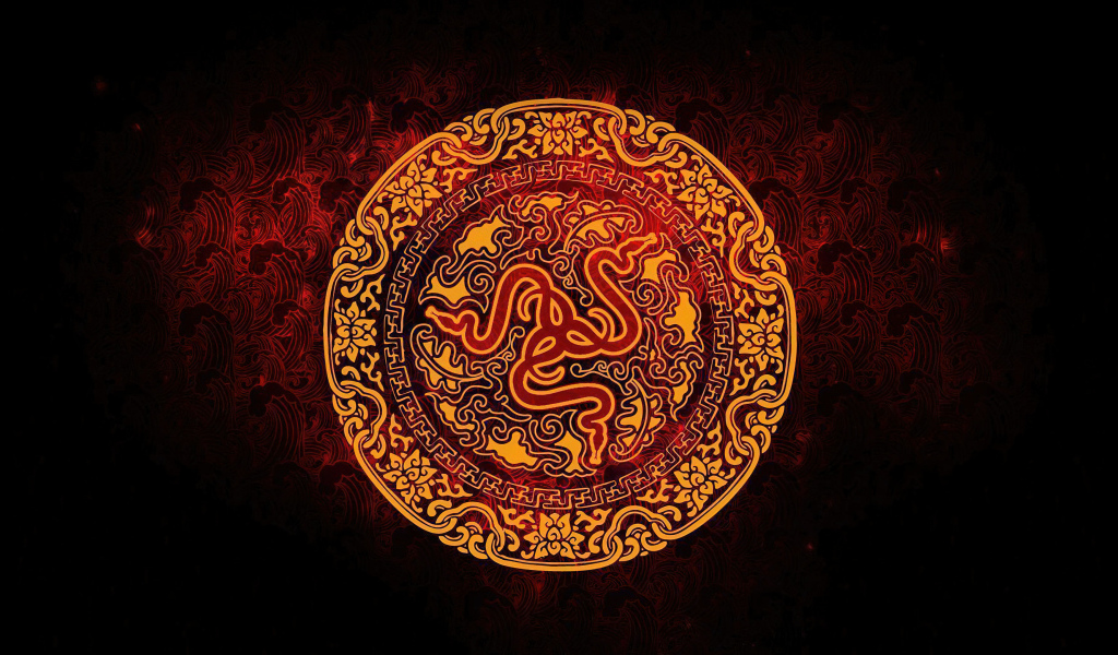 Логотип razer на красивом круглом фоне