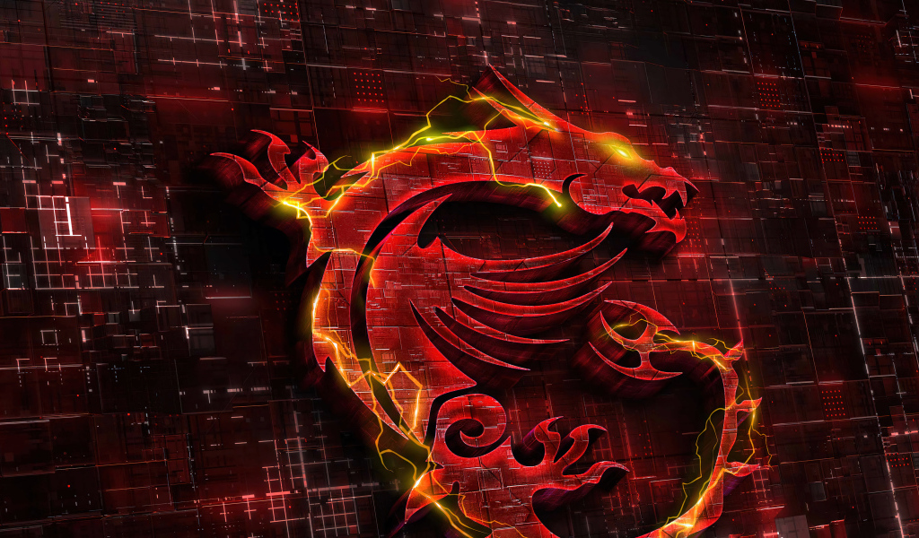 Красный логотип msi крупным планом