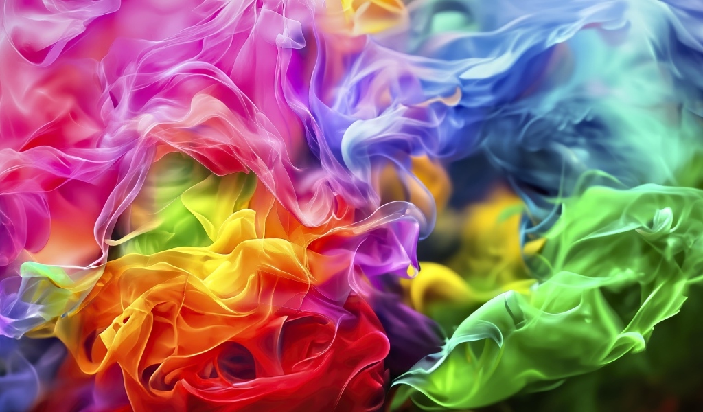 Клубы разноцветного дыма 