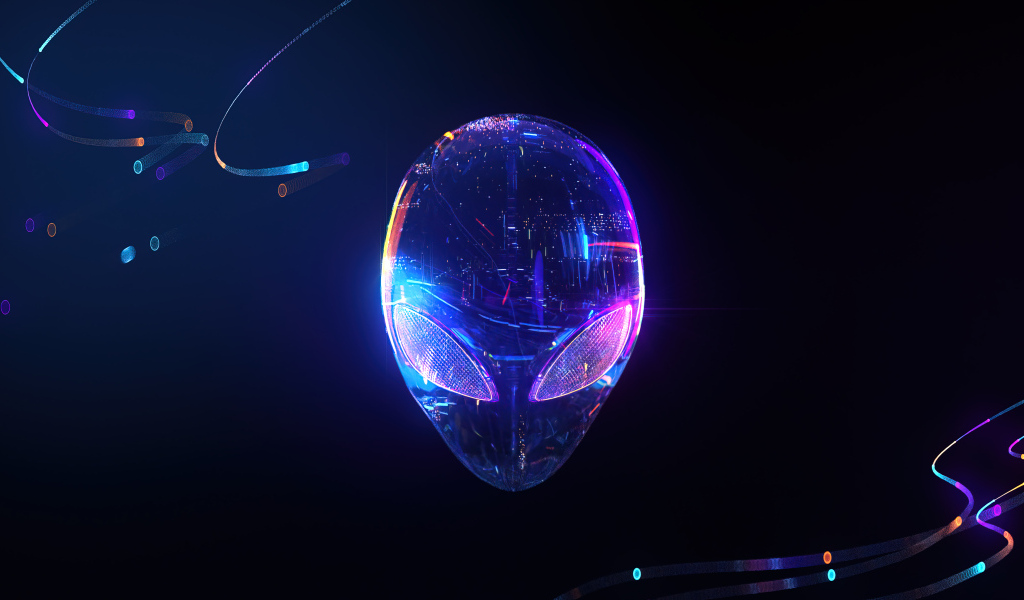 Маска инопланетянина на черном фоне