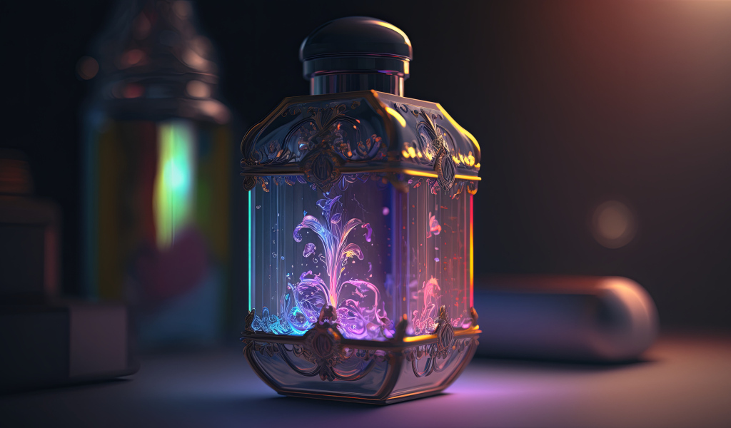 Красивый волшебный фонарь на столе