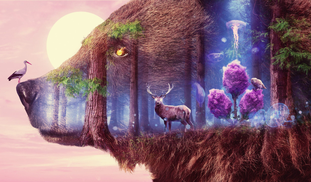 Фантастический рисунок леса