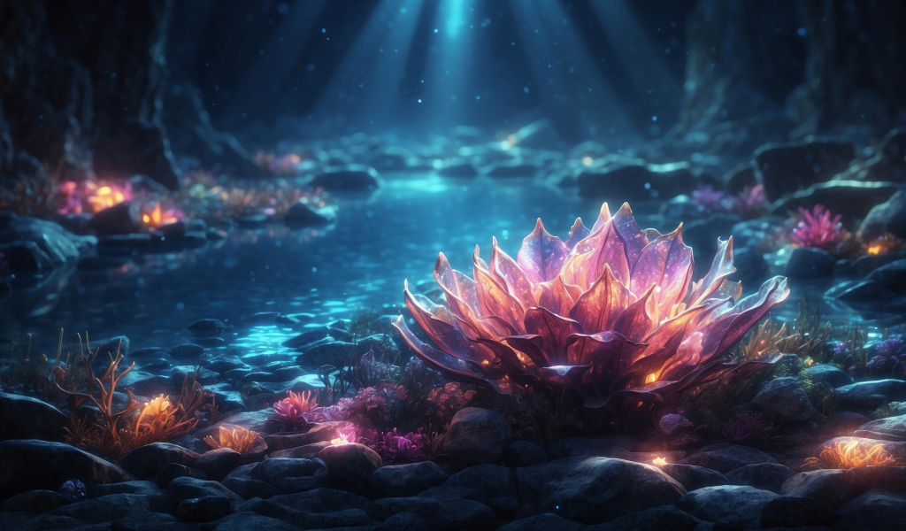 Фантастический цветок лотоса в пруду