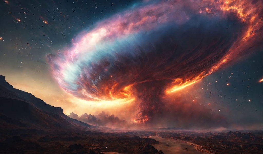 Фантастическое торнадо в небе