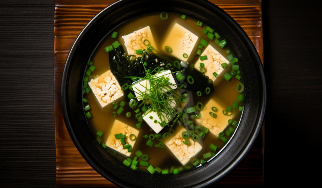 Суп с сыром тофу и морепродуктами