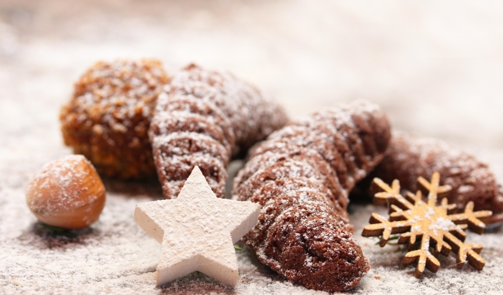 Рождественское печенье с сахарной пудрой