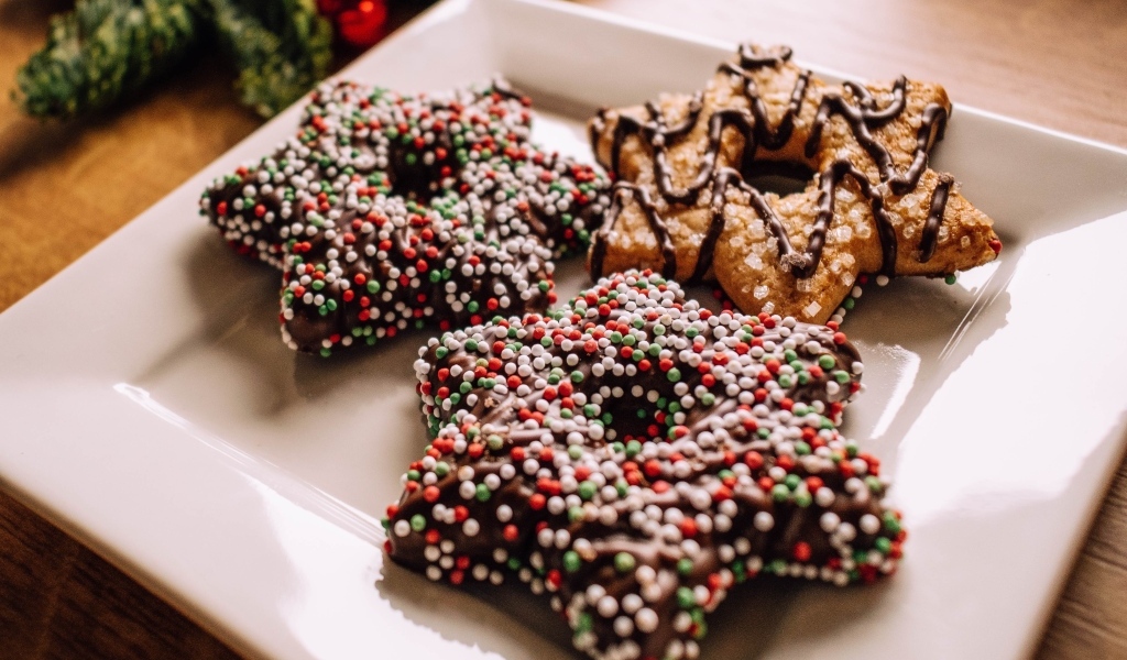 Рождественское печенье в форме звезды