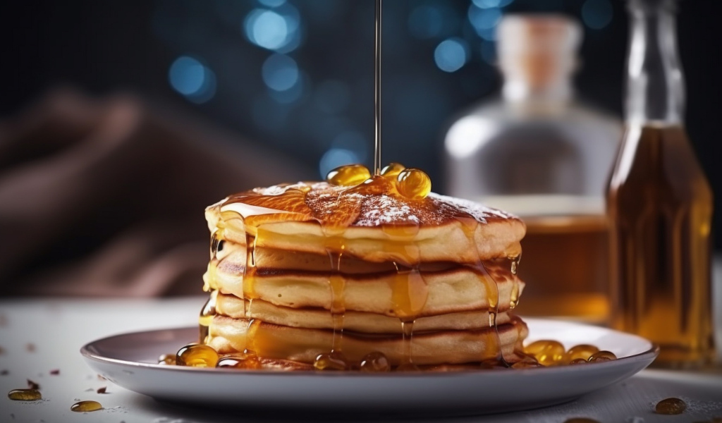 Вкусные оладьи с медом и сахарной пудрой