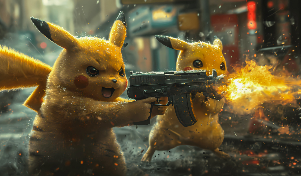 Покемоны Пикачу с автоматами