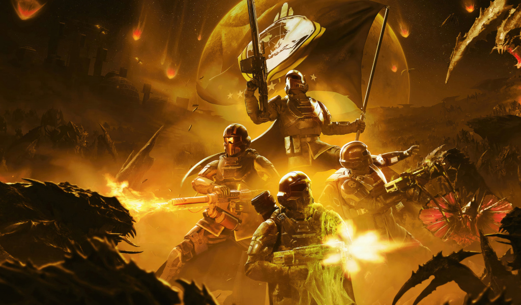 Скриншот новой компьютерной игры Helldivers 2