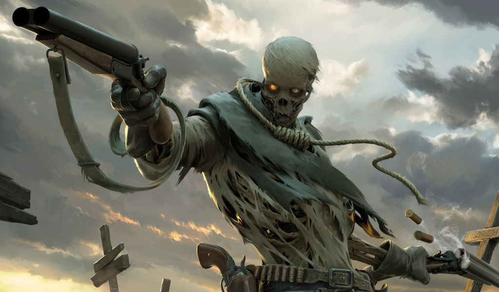 Скелет солдат с оружием