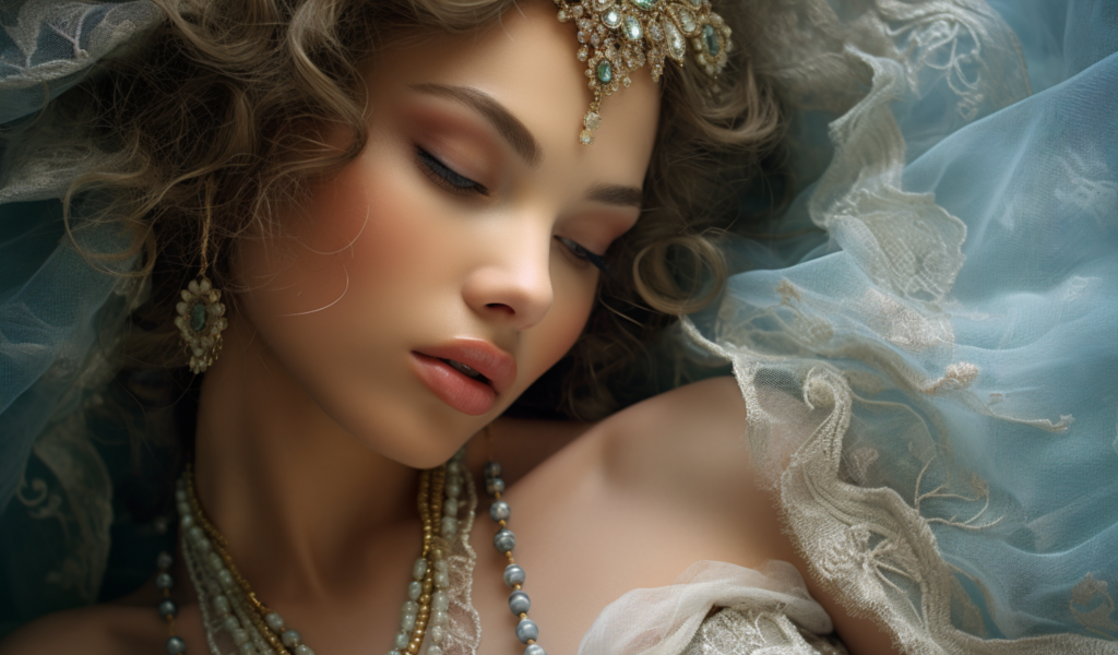Красивая девушка принцесса с украшениями