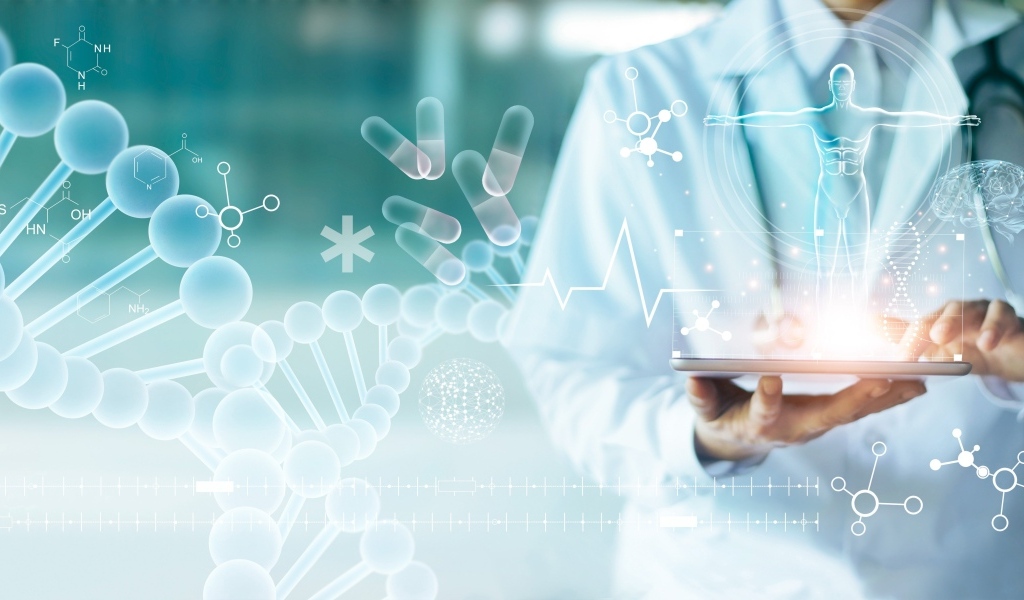 Спираль ДНК с врачом