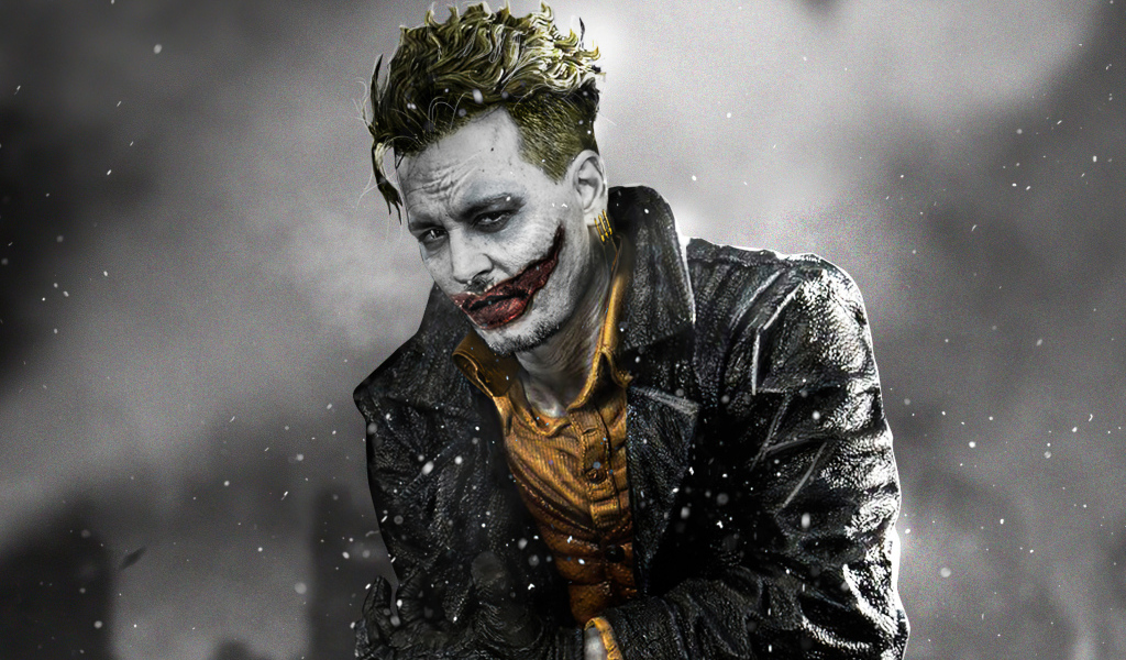 Актер Джонни Депп в образе Джокера