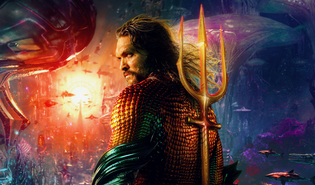 Персонаж фильма Аквамен с трезубцем