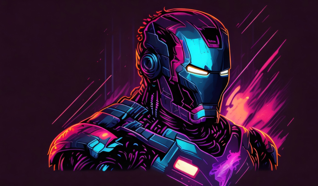 Железный человек на черном фоне