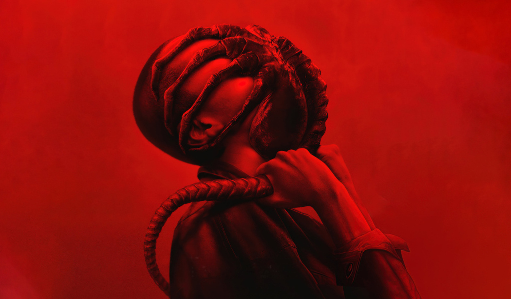 Новый постер фильма Чужой: Ромул на красном фоне