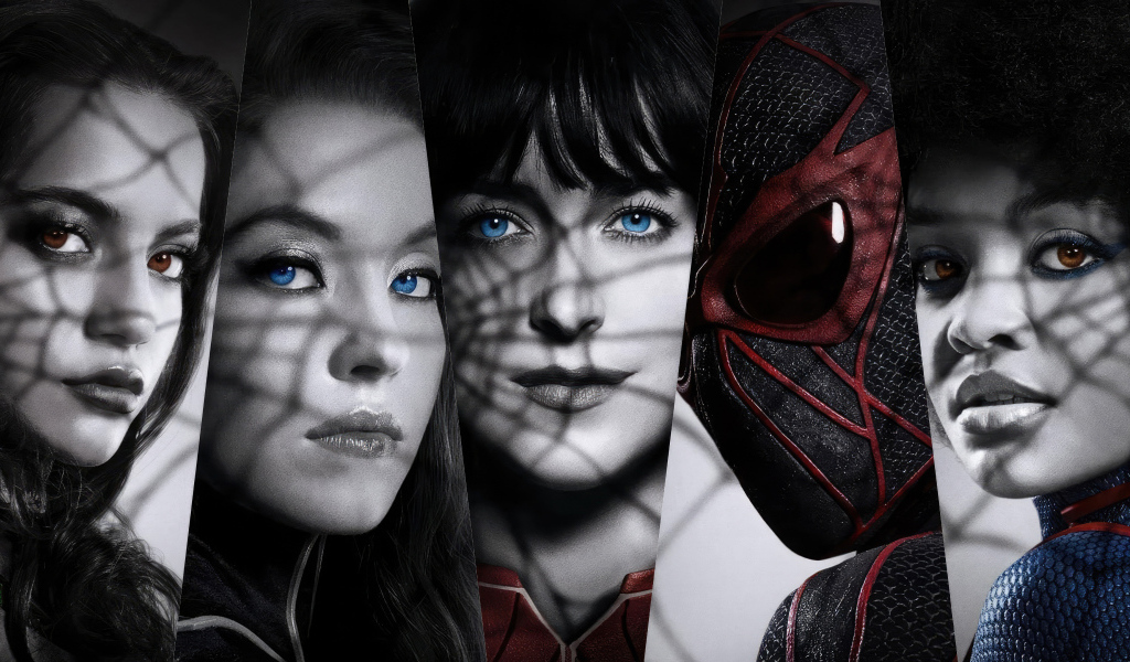 Постер с главными героями фильма Мадам Паутина