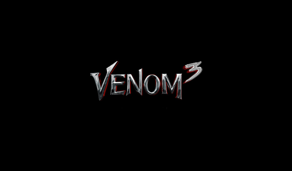 Надписи Веном 3 на черном фоне