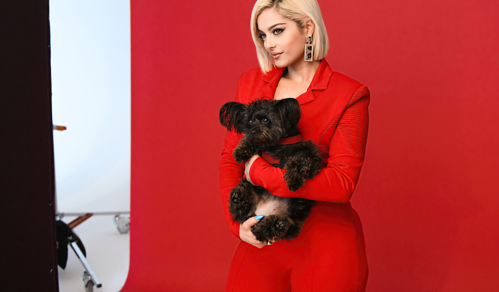 Певица Биби Рекса   с собакой в руках