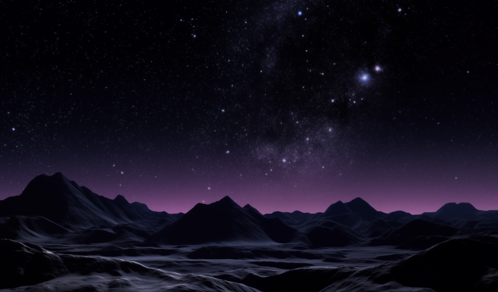 Красивое звездное ночное небо над горами
