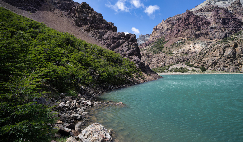 Голубая вода горного озера, Аргентина 