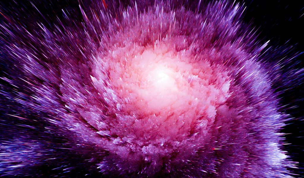Яркая розовая вспышка в космосе
