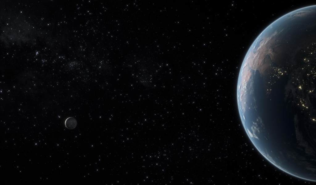 Планета Земля в темной звездной галактике