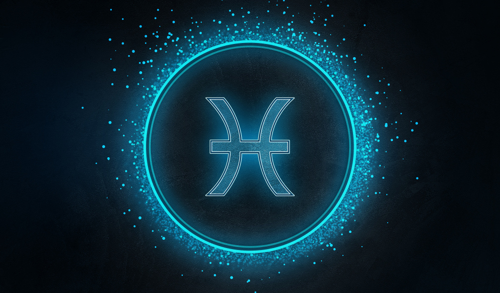 Синий яркий знак рыбы