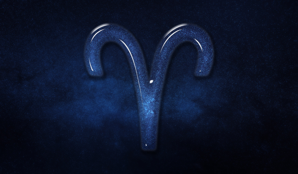 Синий блестящий знак зодиака  Телец