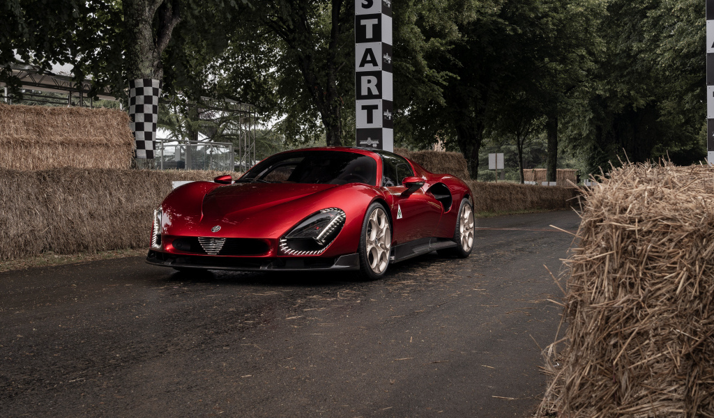 Красный автомобиль Alfa Romeo 33 Stradale